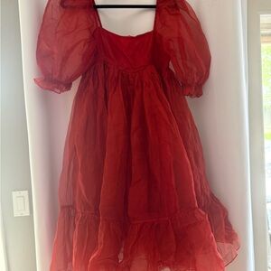 Elegant Red Silk French Puff - Selkie